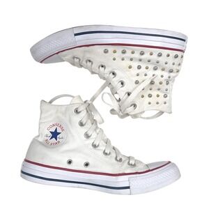 Converse Chuck Taylor All Star Studded High Top Sneakers White Womens Size 7